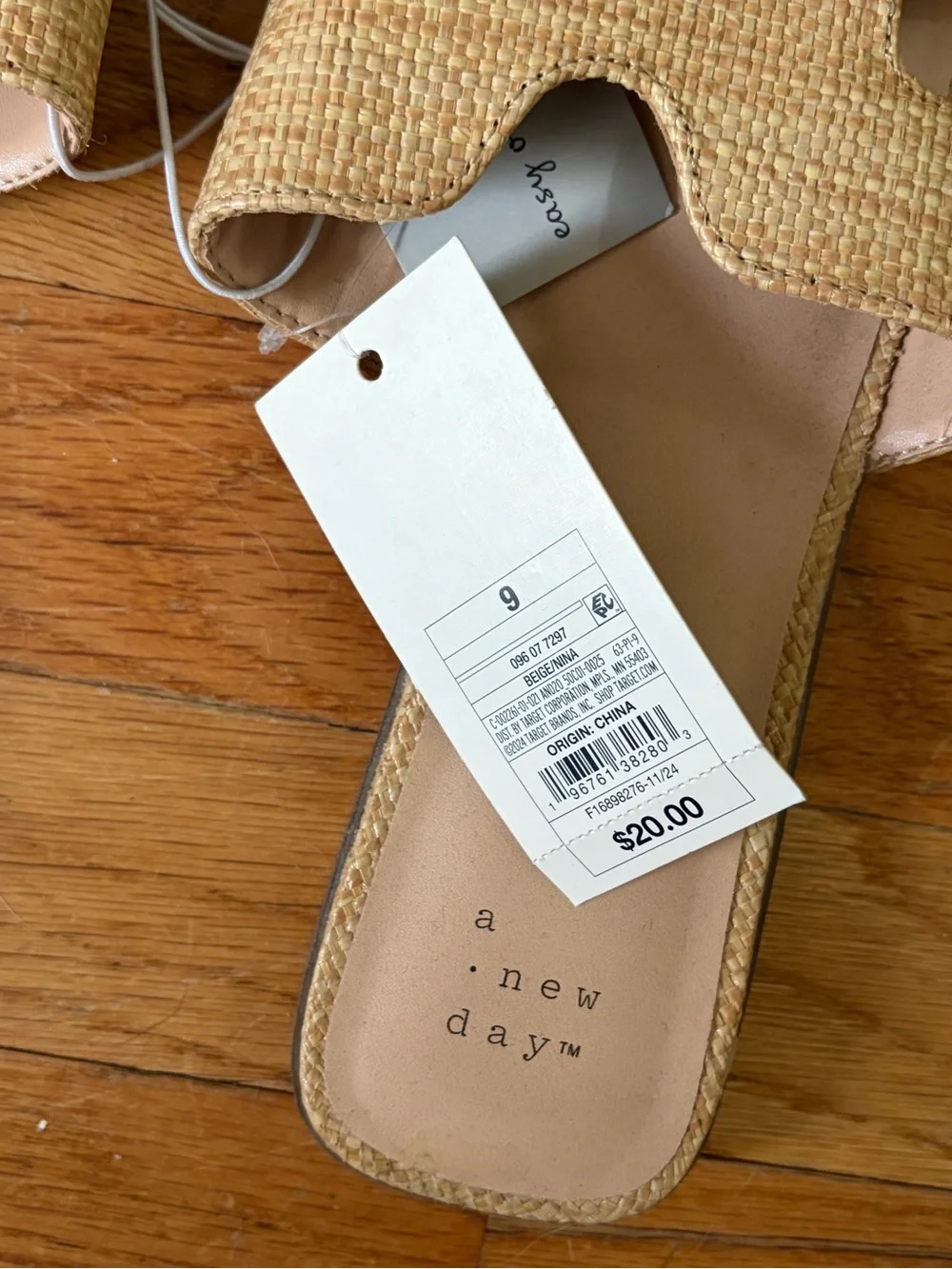 a new day Natural Beige Woven Slide Sandals